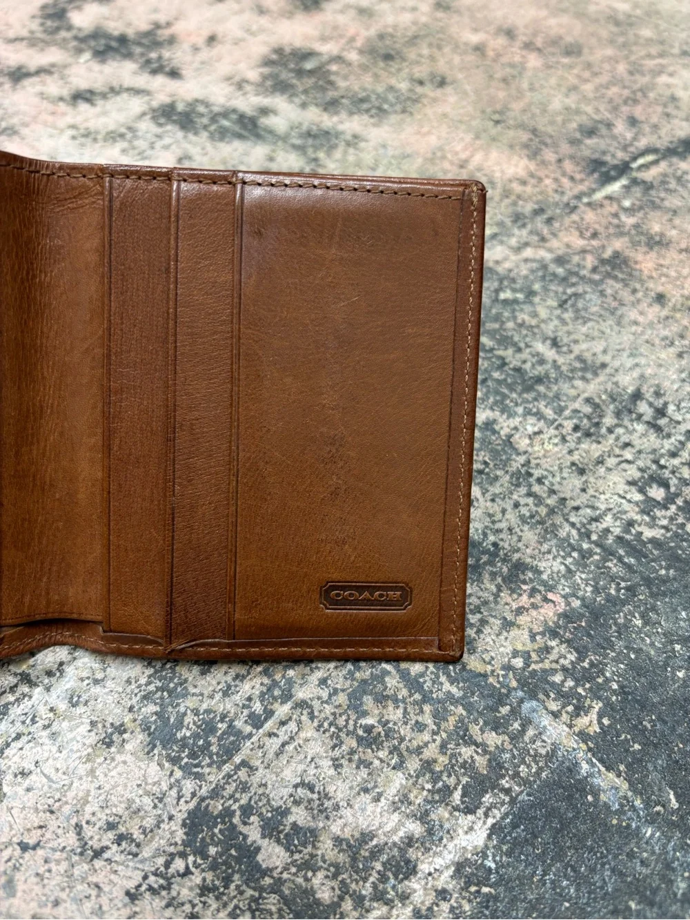 Coach Men's Brown Leather Bi-Fold Wallet with ID Window